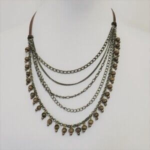 Beads and chains fashion necklace